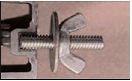 Solution described below is shown using a bolt, washer, and wingnut.