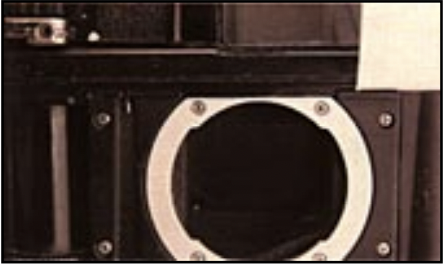 FRont side of camera showing the metal ledges to use as a guide when checking for a bent head